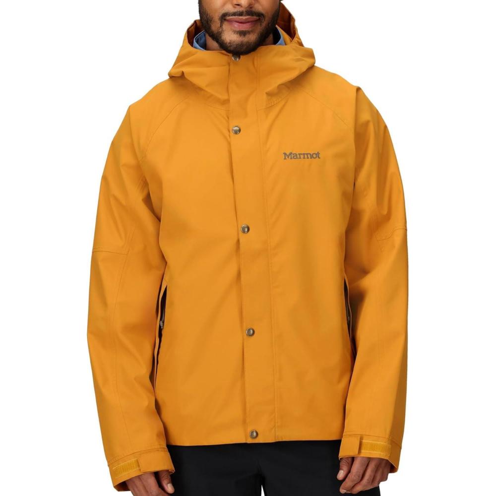 imageMARMOT Mens Cascade Durable amp Waterproof Rain JacketHoney Glaze