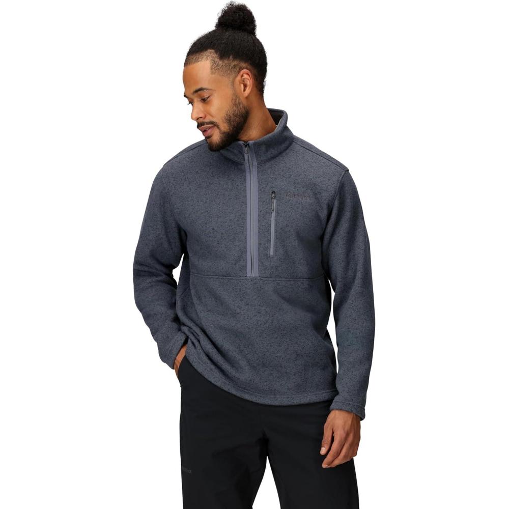 imageMARMOT Mens Drop Line 12 Zip Fleece JacketSteel Onyx Heather