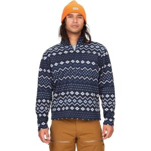 MARMOT Men’s Drop Line 1/2 Zip Fleece Jacket(Arctic Navy Nordic 22535)