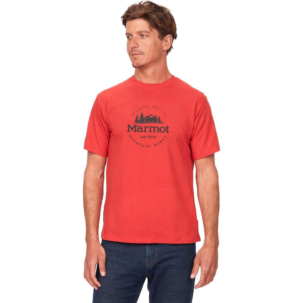 imageMarmot Mens Logo TShirts  Printed Graphic on Cotton TeeCulebra Peak Cairo