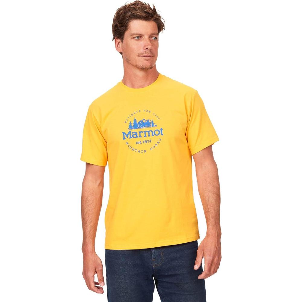 imageMarmot Mens Logo TShirts  Printed Graphic on Cotton TeeCulebra Peak Solar