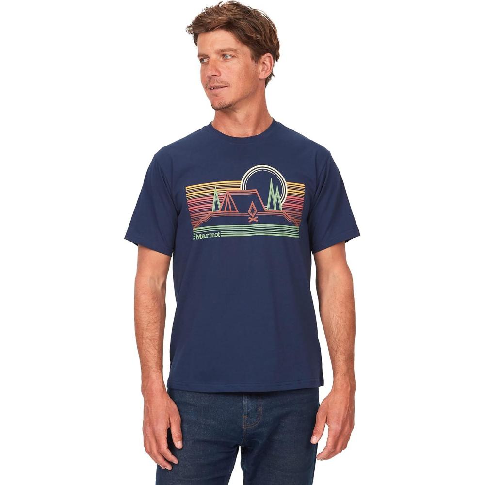 imageMarmot Mens Marmot Logo TShirtsBivouac Arctic Navy Blue