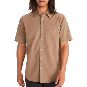 MARMOT Men’s Aerobora Short Sleeve Button-Down Shirt – Lightweight, Packable, Quick-Drying UPF Protection(Desert Khaki)