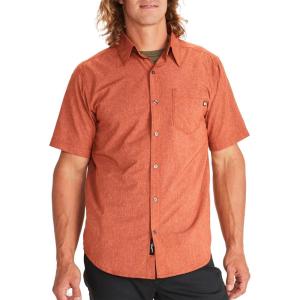 MARMOT Men’s Aerobora Short Sleeve Button-Down Shirt – Lightweight, Packable, Quick-Drying UPF Protection(Picante)
