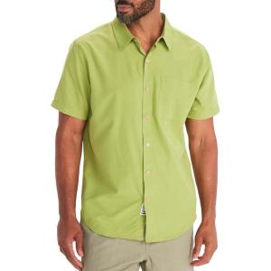 MARMOT Men’s Aerobora Short Sleeve Button-Down Shirt – Lightweight, Packable, Quick-Drying UPF Protection(Spinach Green)