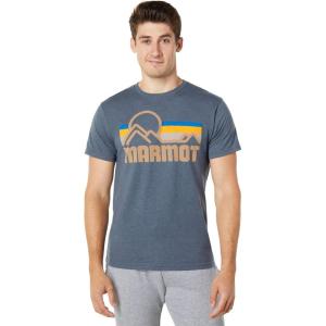 MARMOT Men’s Coastal Short-Sleeve T-Shirt – Screen Printed Graphic on Soft, Breathable, Eco-Friendly Cotton/Poly Blend(Navy Heather)