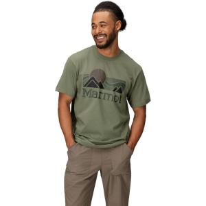 MARMOT Men’s Coastal Short-Sleeve T-Shirt – Screen Printed Graphic on Soft, Breathable, Eco-Friendly Cotton/Poly Blend(Olive Grove)