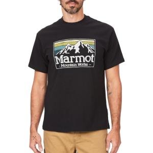 MARMOT Men’s MMW Gradient Short-Sleeve Tee – Screen Printed Graphic on Soft, Breathable, Eco-Friendly Cotton/Poly Blend(Black)