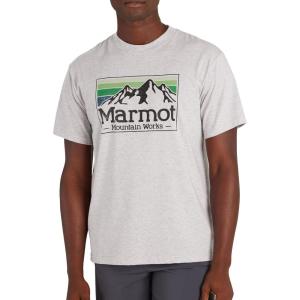 MARMOT Men’s MMW Gradient Short-Sleeve Tee – Screen Printed Graphic on Soft, Breathable, Eco-Friendly Cotton/Poly Blend(Light Grey Heather)