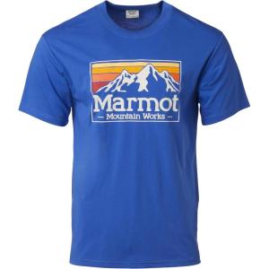 MARMOT Men’s MMW Gradient Short-Sleeve Tee – Screen Printed Graphic on Soft, Breathable, Eco-Friendly Cotton/Poly Blend(Trail Blue)