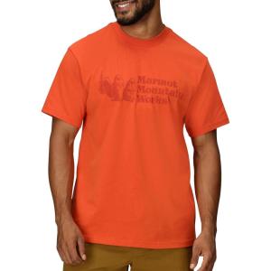 MARMOT Men’s MMW Short-Sleeve Tee – Screen Printed Graphic on Soft, Breathable, Eco-Friendly Cotton/Poly Blend(Ginger Blossom)
