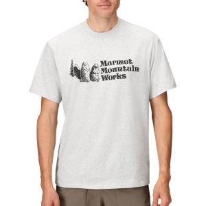 MARMOT Men’s MMW Short-Sleeve Tee – Screen Printed Graphic on Soft, Breathable, Eco-Friendly Cotton/Poly Blend(Light Grey Heather)