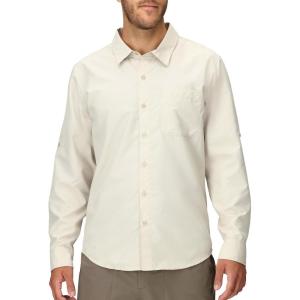 Marmot Men’s Aerobora Long Sleeve Button-Down Shirt – Lightweight, Packable, Quick-Drying UPF Protection(Birch Bark)