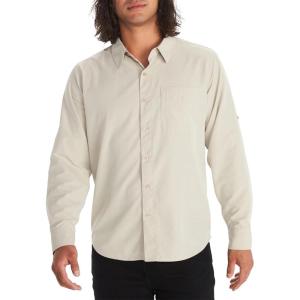 Marmot Men’s Aerobora Long Sleeve Button-Down Shirt – Lightweight, Packable, Quick-Drying UPF Protection(Sandbar)