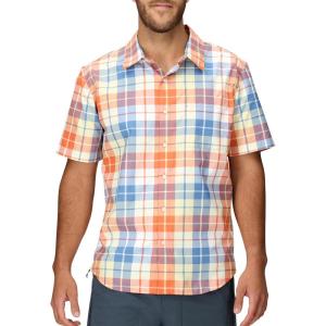 Marmot Mens Airexchange UPF 40 Short Sleeve Shirt(Pomelo Wayland Plaid)