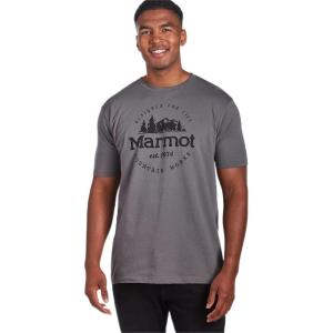 Marmot Men’s Logo T-Shirts – Printed Graphic on Cotton Tee(Culebra Peak Charcoal)
