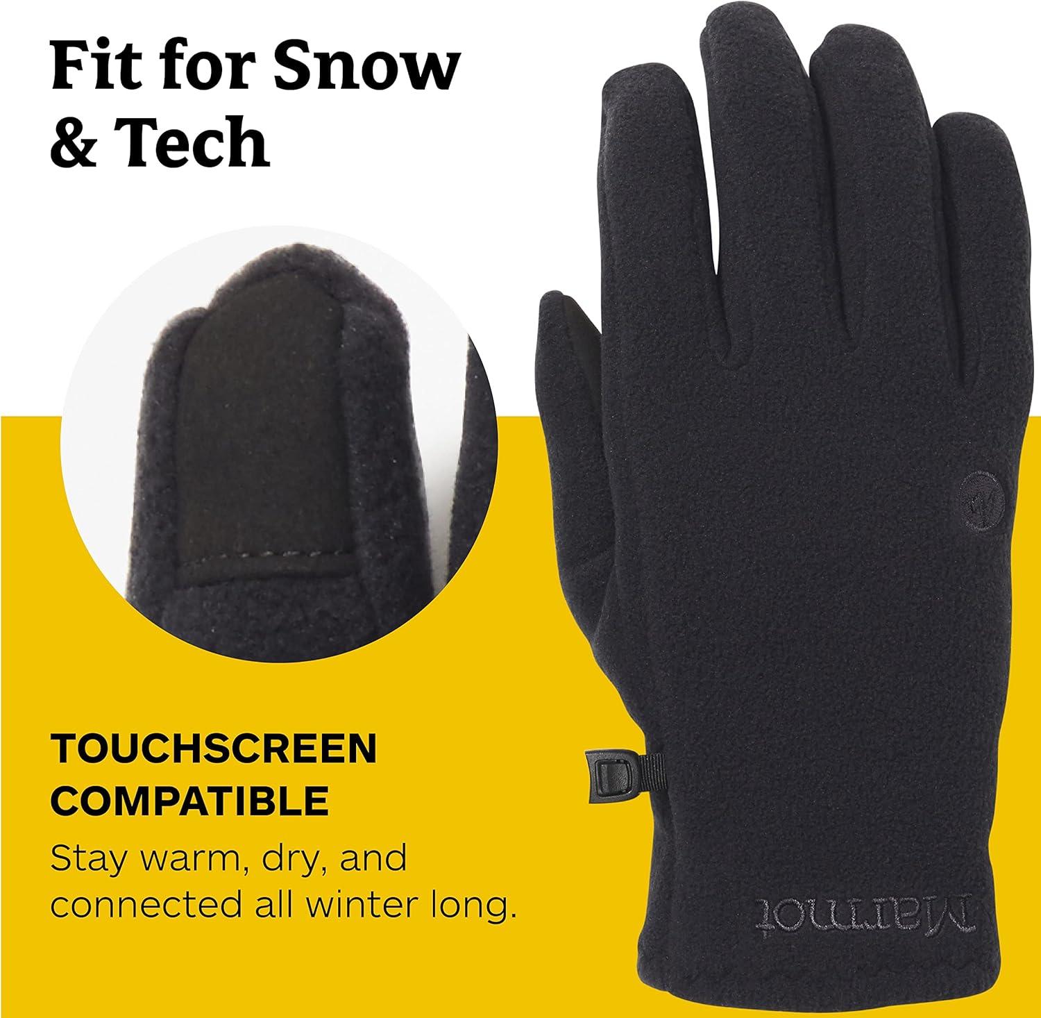imageMARMOT Unisex Rocklin Fleece ColdWeather Glove Cozy Warm Comfort with Touchscreen Compatible Fingertips