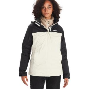 Marmot womens Women’s Precip Eco Waterproof Rain Jacket(Papyrus/Black)