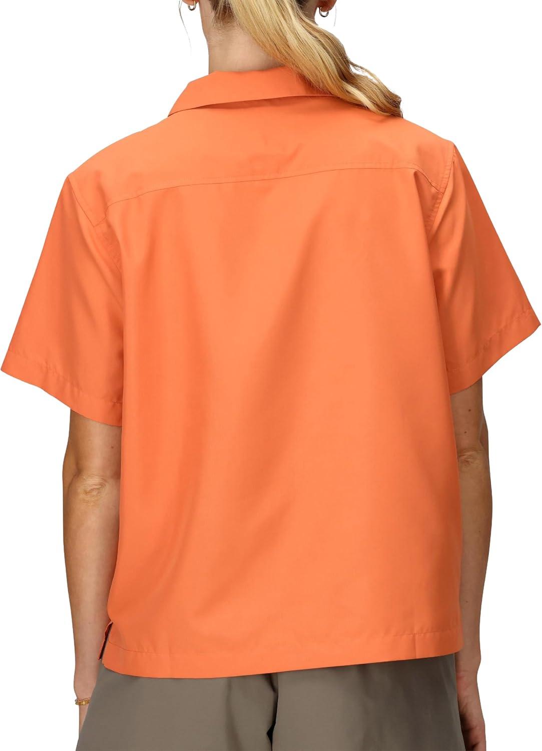 imageMARMOT Womens AirExchange UPF 40 Short Sleeve Camp Shirt Lightweight Breathable QuickDry Pomelo XSmall