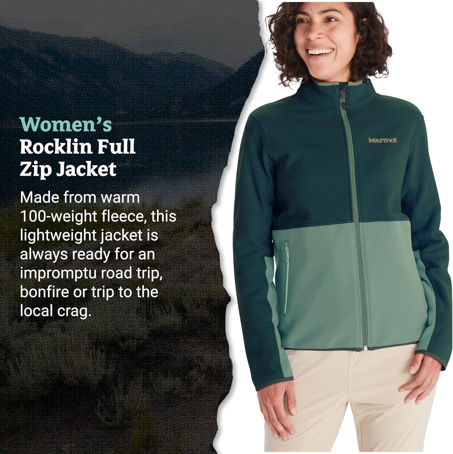 imageMARMOT Womens Rocklin Full Zip Fleece JacketDark JungleFrosty Green