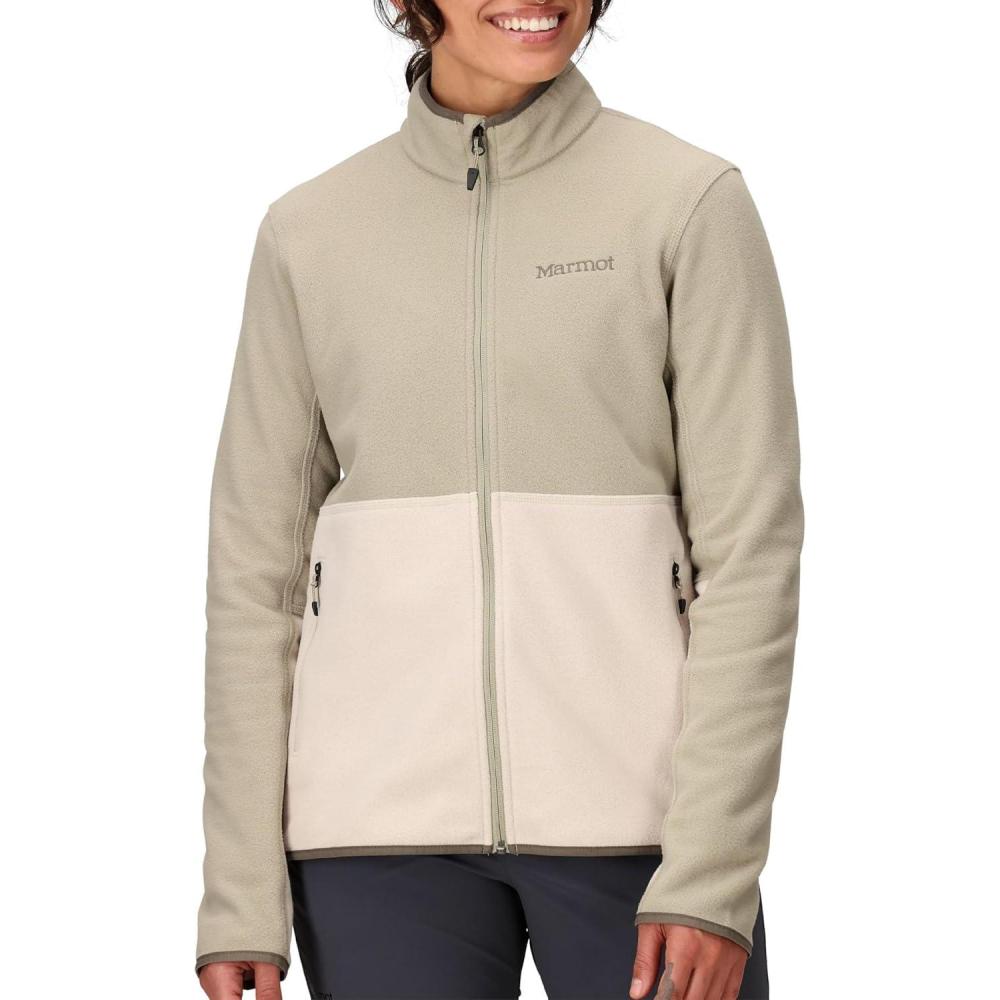 imageMARMOT Womens Rocklin Full Zip Fleece JacketShale GreyBirch Bark