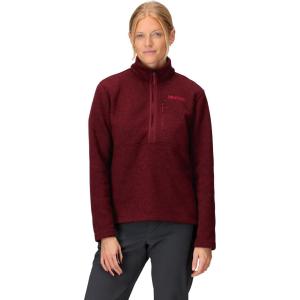 MARMOT Women’s Drop Line 1/2 Zip Pullover Jacket – Lightweight, Breathable 100-Weight Sweater Fleece(Acai Berry Heather)