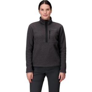 MARMOT Women’s Drop Line 1/2 Zip Pullover Jacket – Lightweight, Breathable 100-Weight Sweater Fleece(Black Heather)
