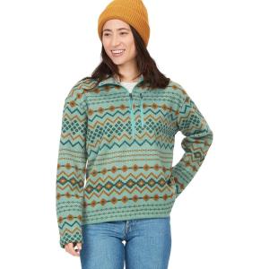 MARMOT Women’s Drop Line 1/2 Zip Pullover Jacket – Lightweight, Breathable 100-Weight Sweater Fleece(Blue Agave Nordic)