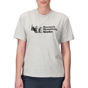 MARMOT Women’s MMW Short-Sleeve Tee Shirt – Screen Printed Graphic on Soft, Breathable, Eco-Friendly Cotton/Poly Blend(Light Grey Heather)