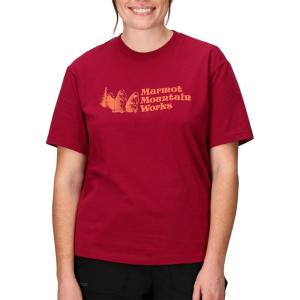 MARMOT Women’s MMW Short-Sleeve Tee Shirt – Screen Printed Graphic on Soft, Breathable, Eco-Friendly Cotton/Poly Blend(Red Mulberry)
