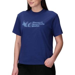 MARMOT Women’s MMW Short-Sleeve Tee Shirt – Screen Printed Graphic on Soft, Breathable, Eco-Friendly Cotton/Poly Blend(Twilight Blue)