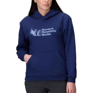 MARMOT Women’s Marmot for Life Hoody – Hooded Sweatshirt with Screen Printed Graphic, Double-Layer Hood and Kangaroo Pocket(Twilight Blue)