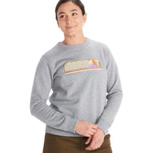 MARMOT Women’s Montane Crew Sweatshirt – Screen Printed Graphic on Warm, Breathable, Eco-Friendly Cotton/Poly Blend(Grey Heather)