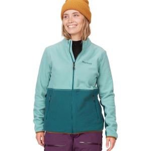 MARMOT Women’s Rocklin Full Zip Fleece Jacket(Blue Agave/Dark Jungle)