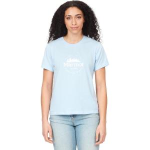 Marmot Women’s Logo T-Shirts – Printed Graphic on Cotton Tee(Culebra Tide Blue)