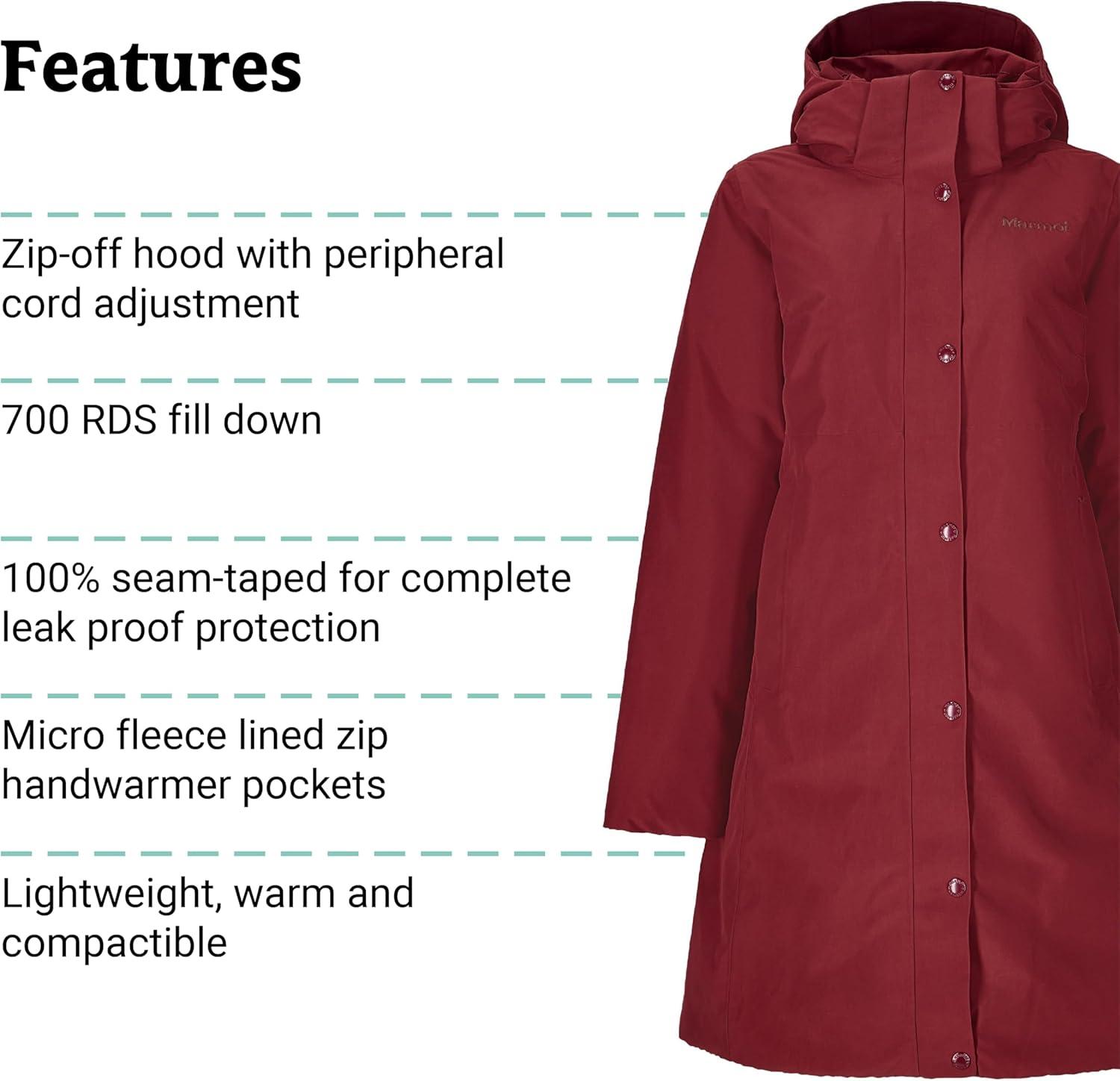 imageMARMOT Womens Chelsea 700 Down Fill Coat with HoodAcai Berry Latest Collection