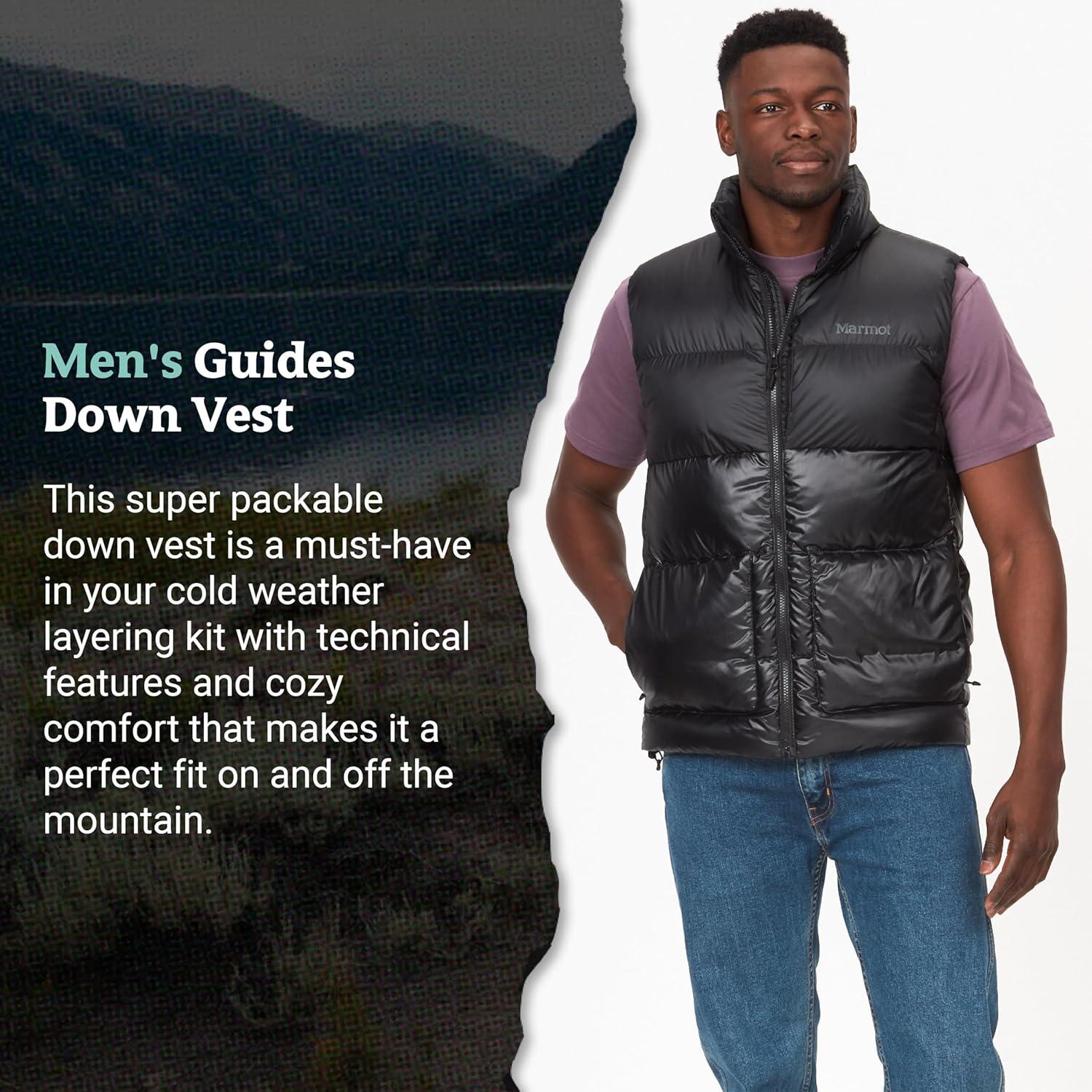 imageMARMOT Mens Guides Down Vest 700Fill Insulated WaterResistant Lightweight PufferBlack Latest Collection
