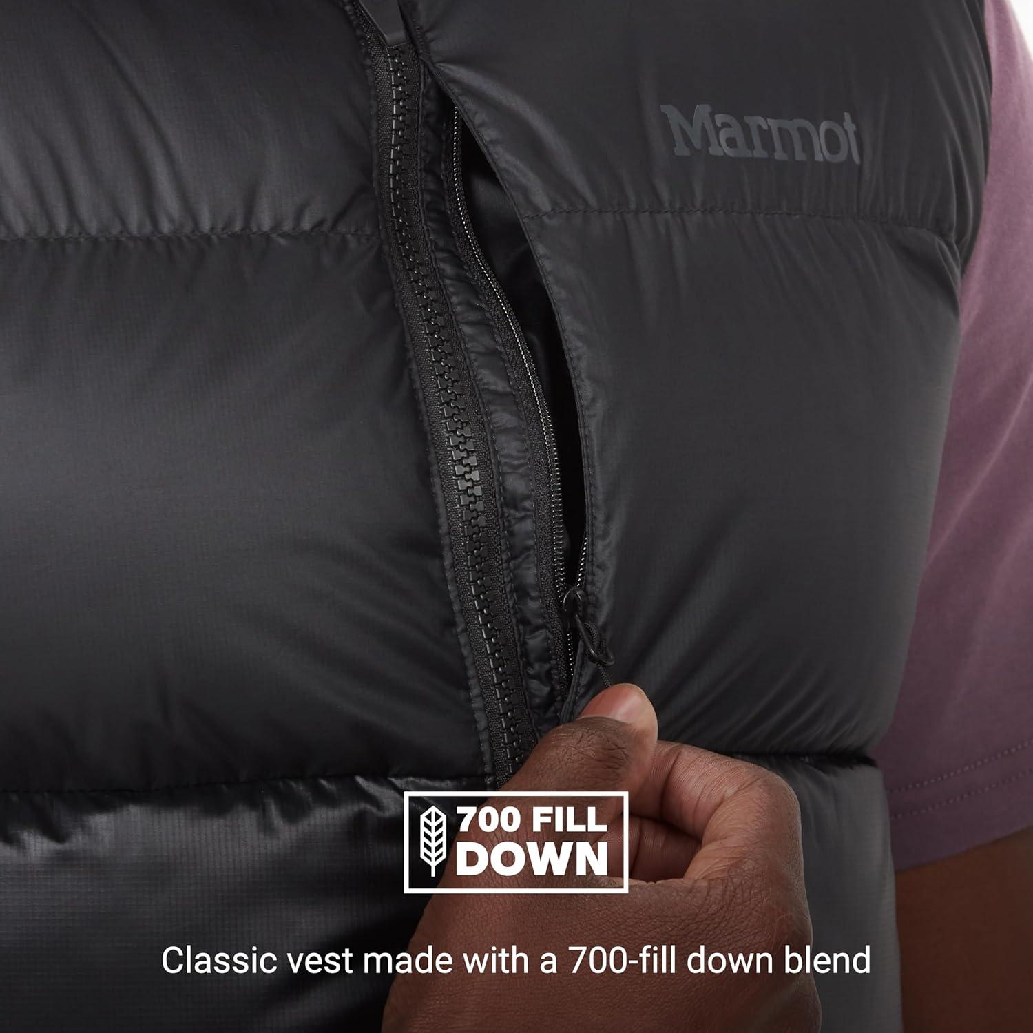 imageMARMOT Mens Guides Down Vest 700Fill Insulated WaterResistant Lightweight PufferBlack Latest Collection