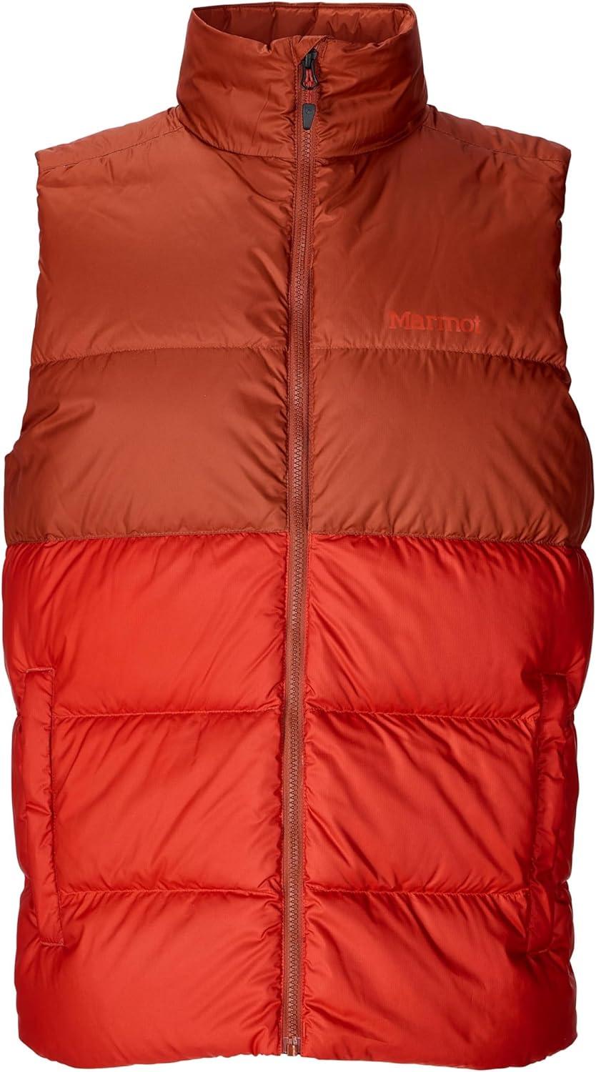 imageMARMOT Mens Guides Down Vest 700Fill Insulated WaterResistant Lightweight PufferPecanSumac