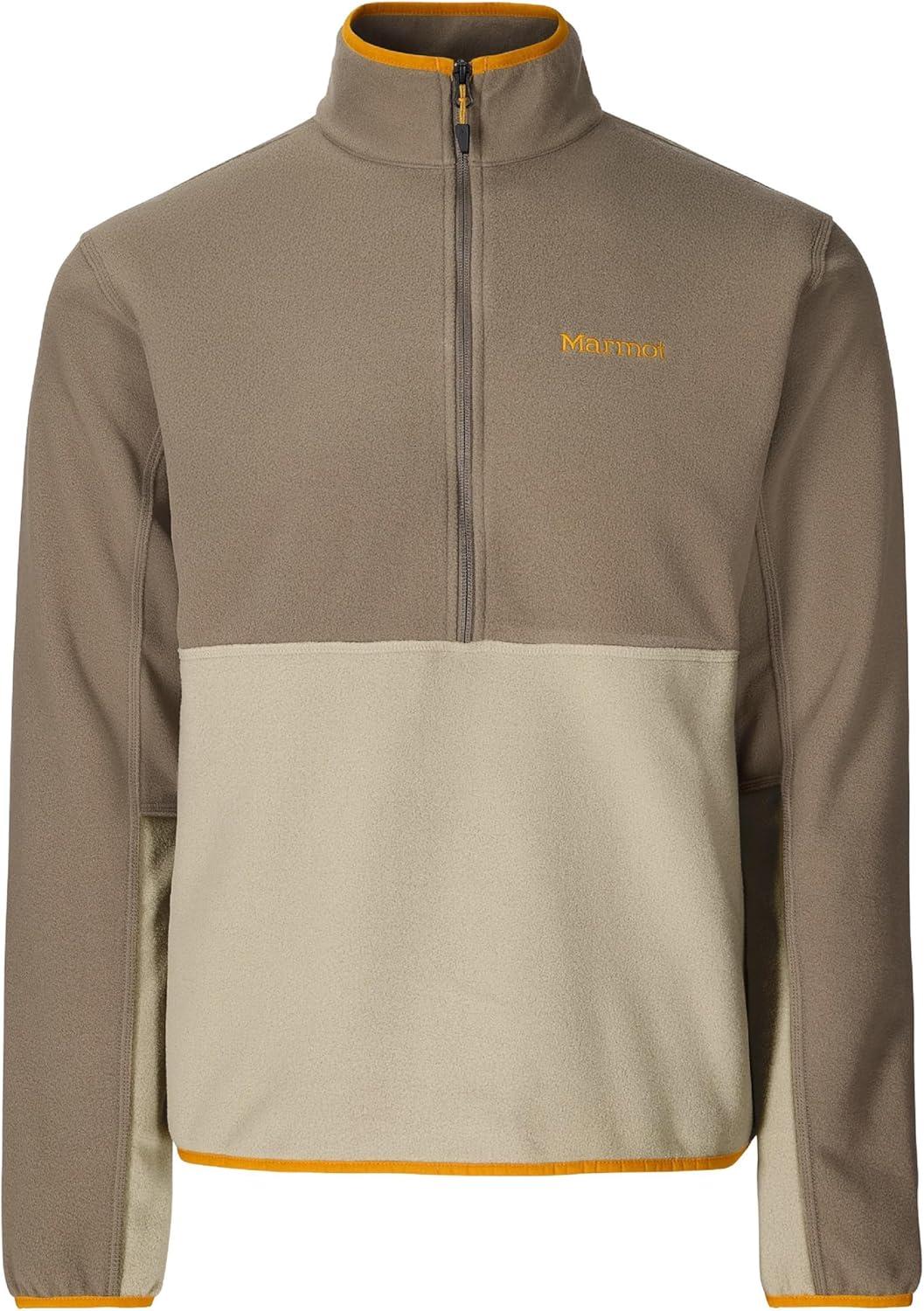 imageMARMOT Mens Rocklin 12 Zip Jacket Classic Warm Lightweight 100Weight Fleece LayerClaystoneShale Grey