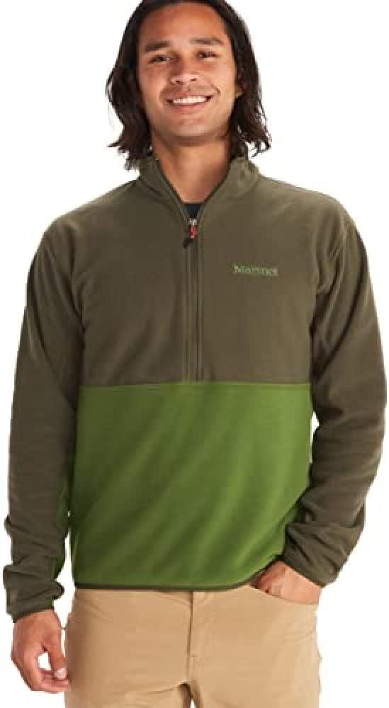 imageMARMOT Mens Rocklin 12 Zip Jacket Classic Warm Lightweight 100Weight Fleece LayerNoriFoliage