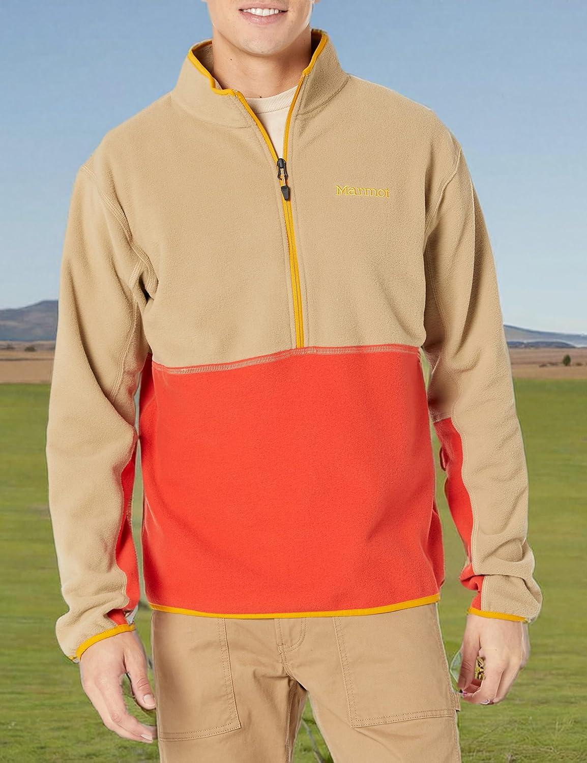 imageMARMOT Mens Rocklin 12 Zip Jacket Classic Warm Lightweight 100Weight Fleece LayerShetlandCairo