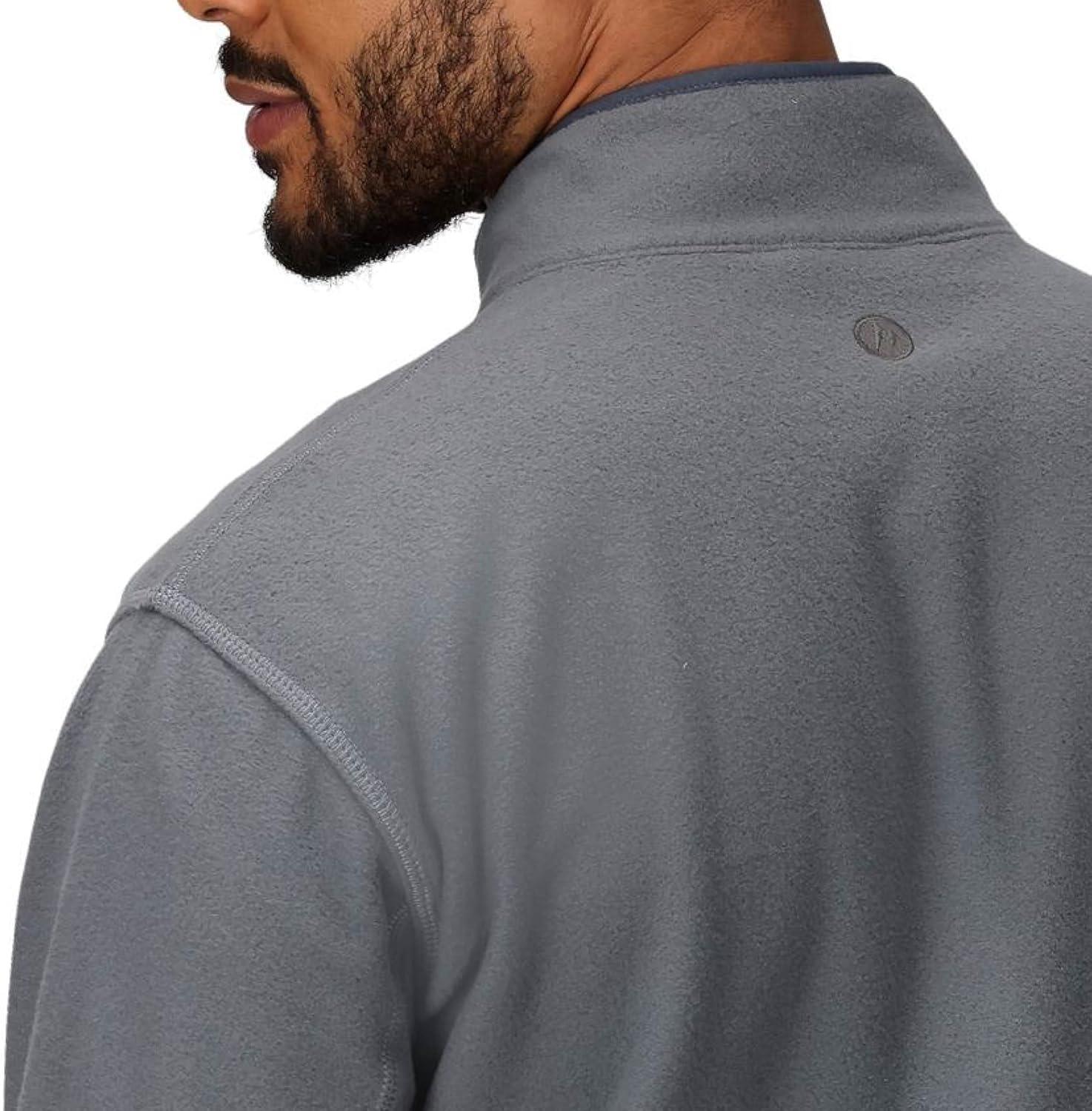 imageMARMOT Mens Rocklin 12 Zip Jacket Classic Warm Lightweight 100Weight Fleece LayerSteel Onyx