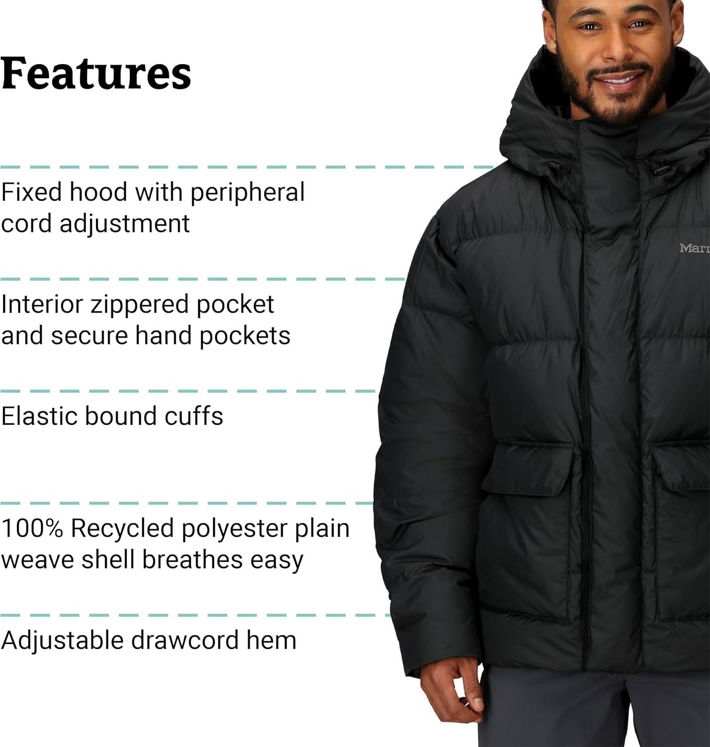 imageMARMOT Mens Stockholm 700 Fill Down Puffer with HoodBlack Latest Collection