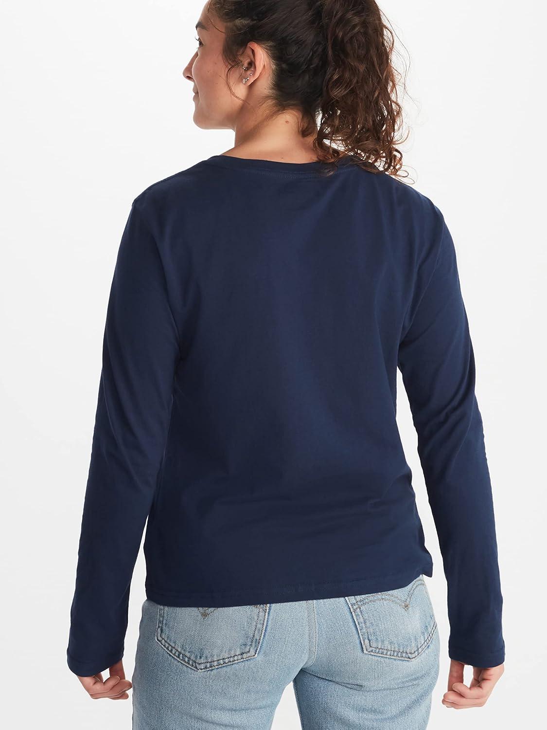 imageMARMOT Womens Coastal LongSleeve TShirt Screen Printed Graphic on Soft Breathable EcoFriendly CottonPoly BlendArctic NavyStorm