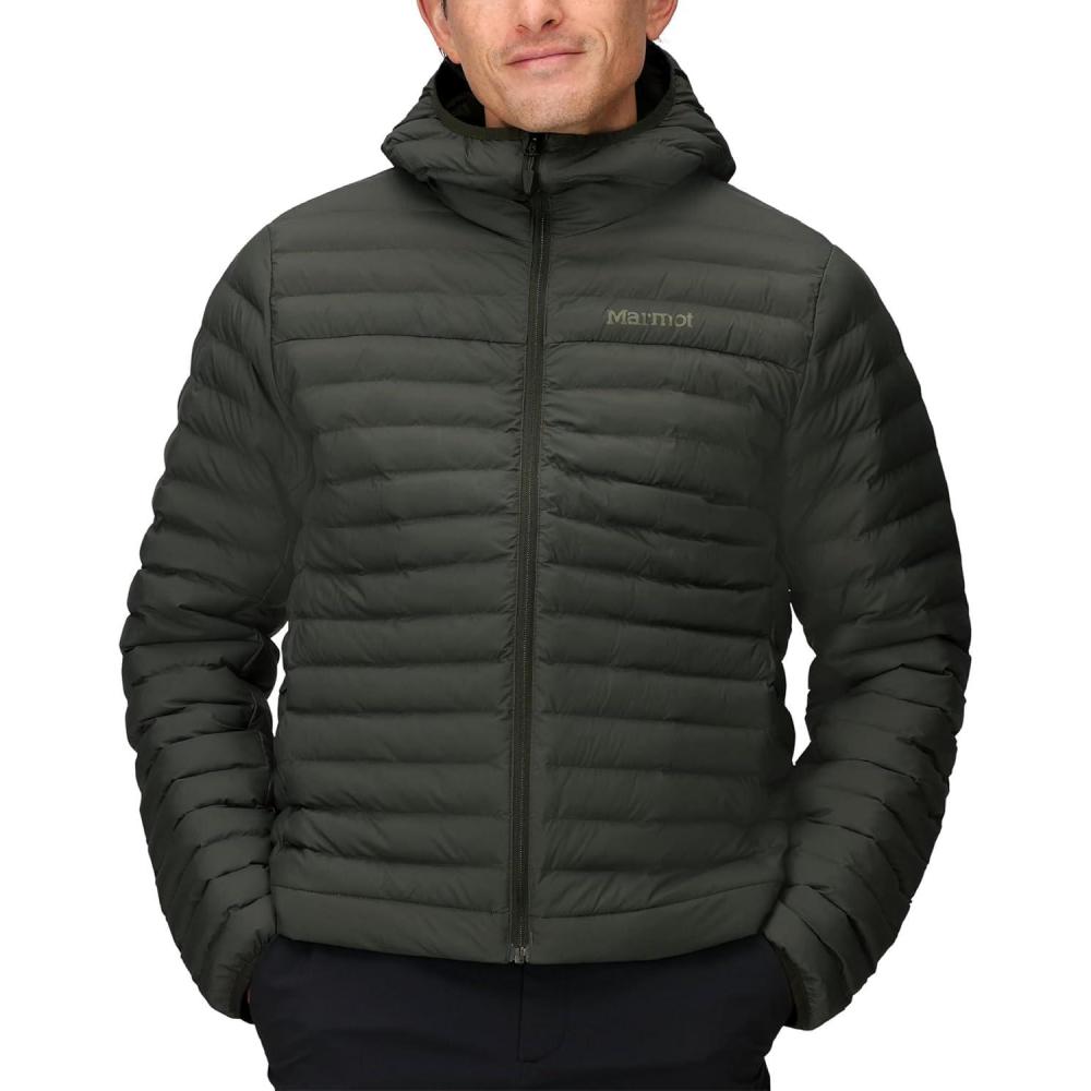 imageMARMOT Mens Echo Featherless Hoody  Lightweight DownAlternative Puffer Jacket with HoodRosin Green