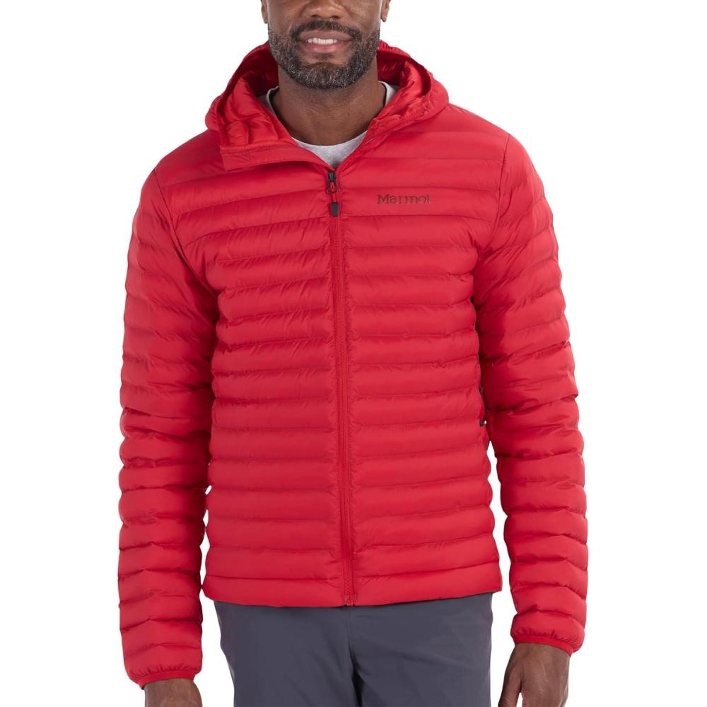 imageMARMOT Mens Echo Featherless Hoody  Lightweight DownAlternative Puffer Jacket with HoodTeam Red  Latest Collection