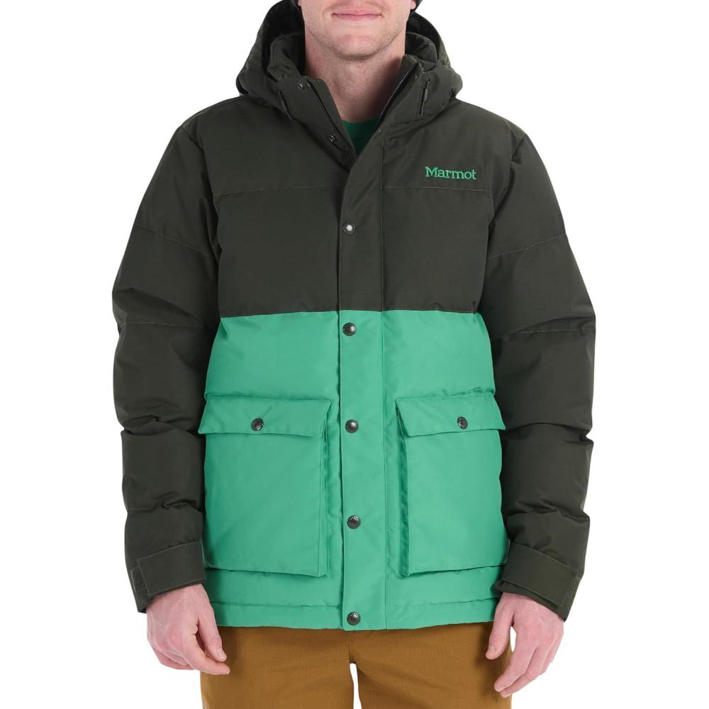 imageMARMOT Mens Fordham Down Jacket  Waterproof Breathable 700Fill Insulated Puffer CoatRosin GreenClover