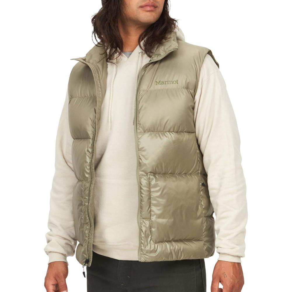 imageMARMOT Mens Guides Down Vest 700Fill Insulated WaterResistant Lightweight PufferVetiver Latest Collection