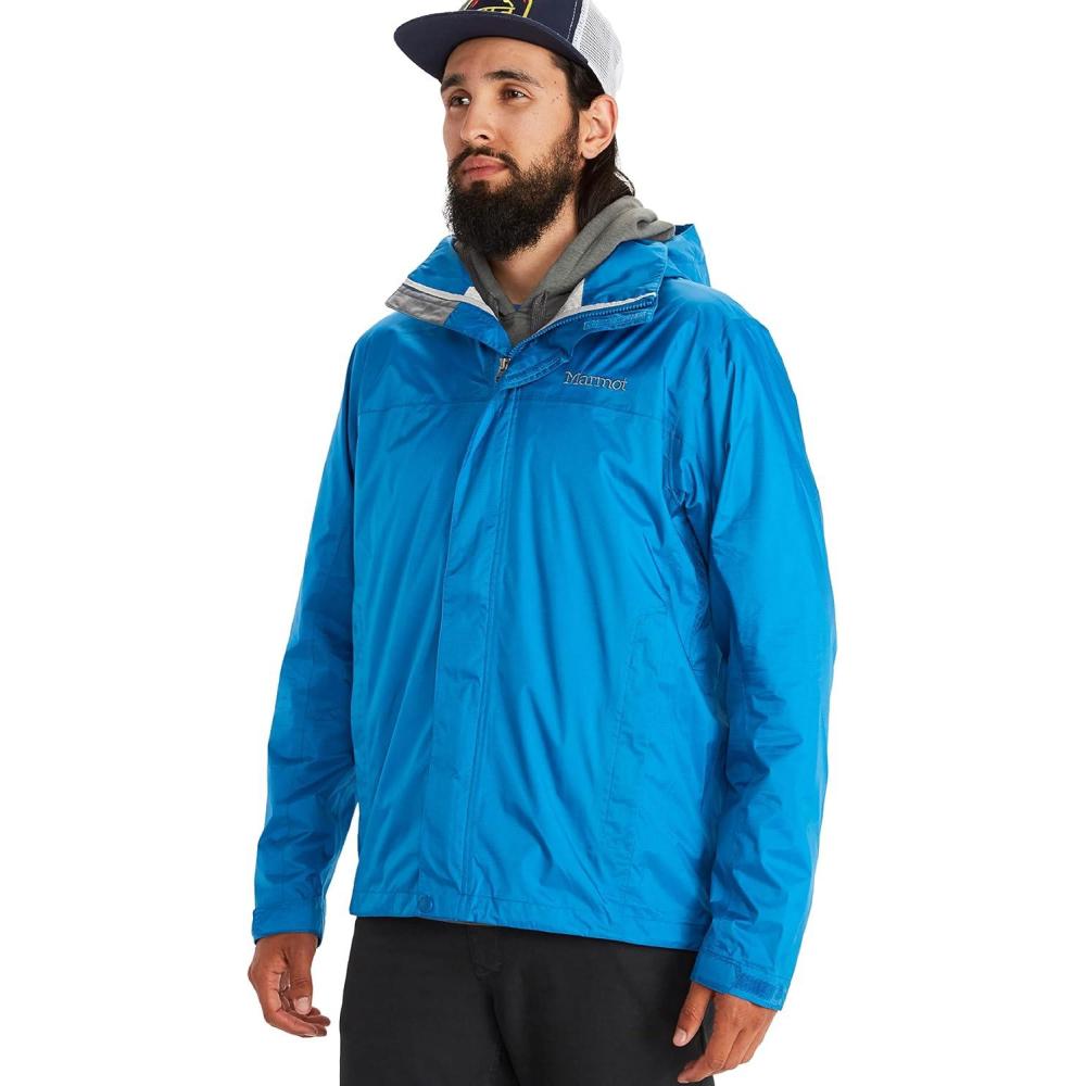 imageMARMOT Mens Precip Eco Waterproof Rain Jacket  100 Recycled Breathable Lightweight Packable RaincoatClassic Blue